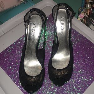 Guess. Lace high heel shoes